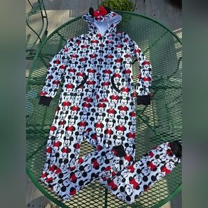 Minnie Mouse Print Onesie Pajamas